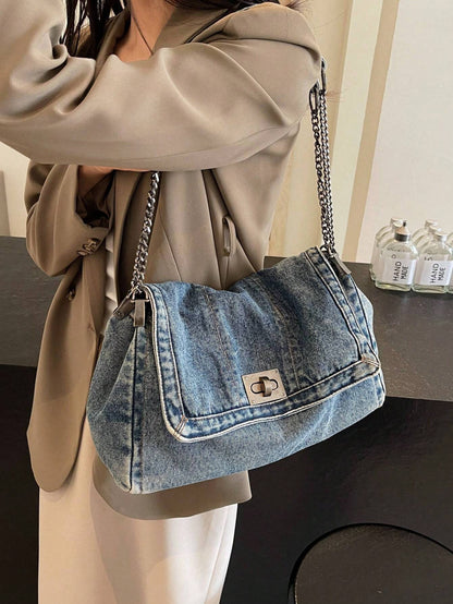 Women's 2025 Denim Shoulder Bag - Stylish, Large Capacity Tote &amp; Crossbody for Everyday Use