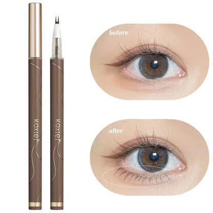 Double Forked Tip Lower Eyelash Pen Natural Ultra-Thin Liquid Eyeliner Waterproof Eyelash Brow Eyeliner Pencil Makeup Tools